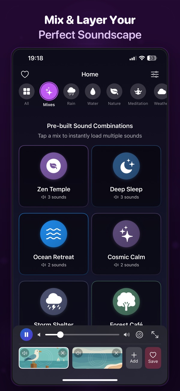 Softly sound mixer with separate volume controls